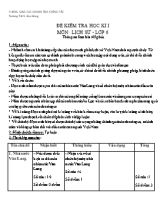 Đề kiểm tra học kì I môn Lịch sử - Lớp 6